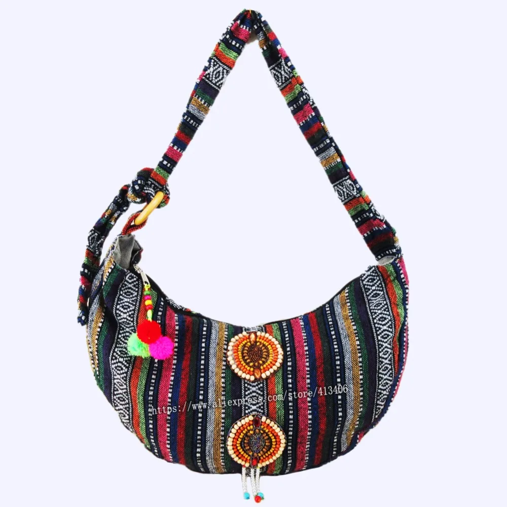 Винтажная Этническая тайская и индийская ручная сумка hmong в стиле бохо