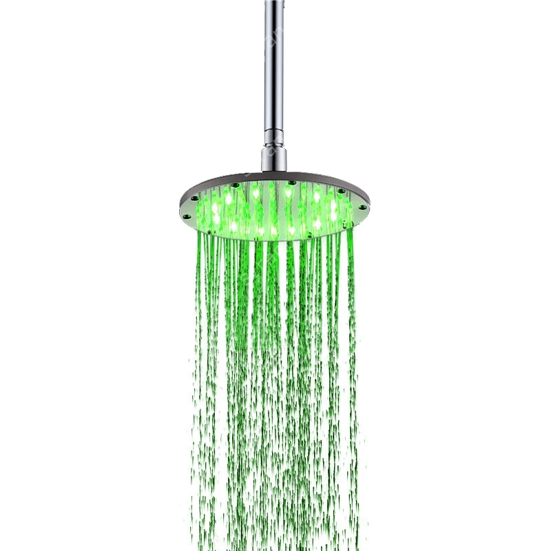 

10 inch 250mm bathroom light Single Green Color best showerhead(no need battery )