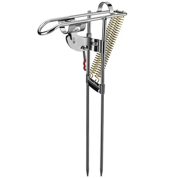 

New Stainless Steel Fishing Rod Holder Rack Automatically Pulls Back Portable Double Spring XD88