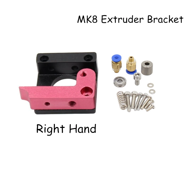 

3D Printer Parts MK8 Remote Extruder Aluminum Alloy Bracket Block Left/Right Hand Arm For 1.75mm Filament Extrusion Red Bowden