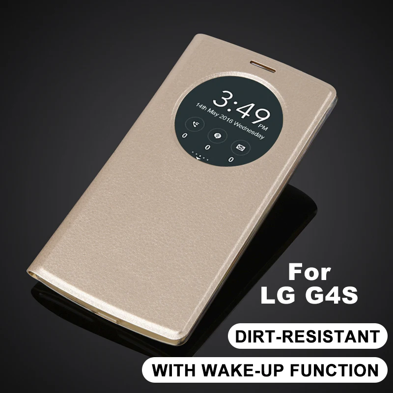 

New arrival For LG G4S Flip Leather Shell Quick Circle Case 2016 Auto Dormancy function Smart View Back Battery Cover For LG G4S