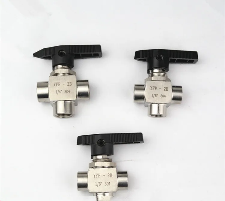 

3 way female thread Ball valve 1/8" 1/4" 3/8" 1/2" stainless steel 304 high pressure high temperature ball valve