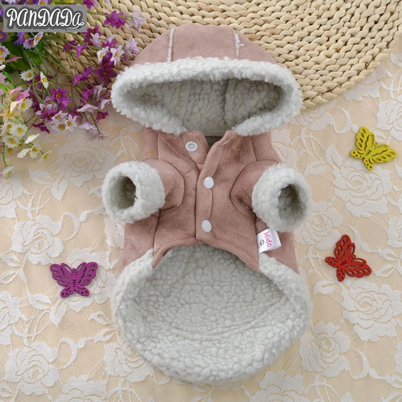 

Winter Dogs Coat Soft Fleece Dog Clothes Warm Pet Costume Autumn Hoody Four Legs Jumpsuit Clothing For Small Dogs