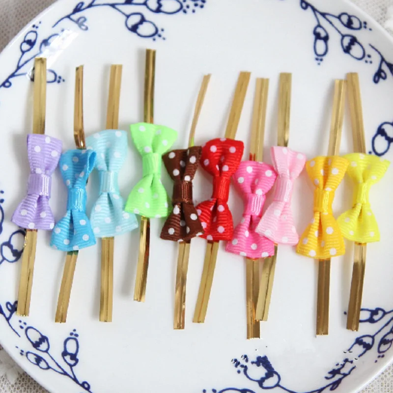20pcs Dot Colorful bowknot Metallic Twist Tie for Cookie Biscuit Cake Sealing wire bakery packing Cookies Gift Bag Decorative