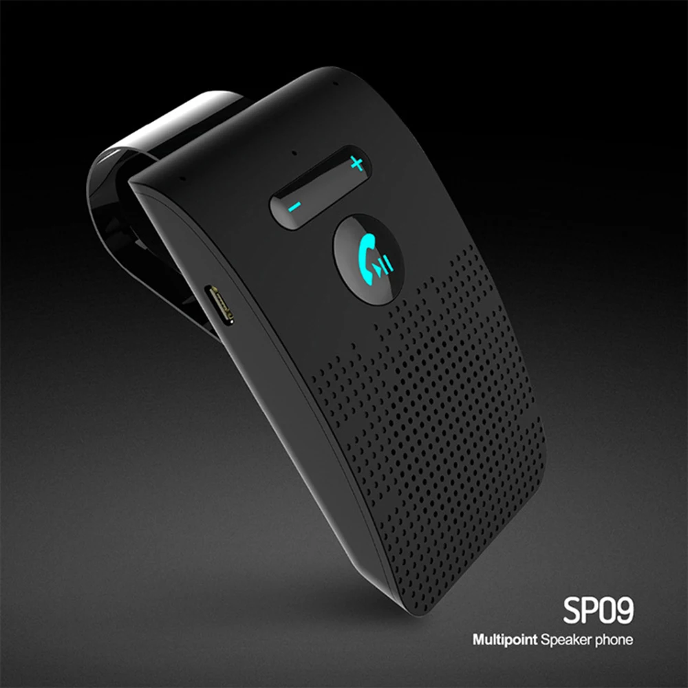 

Bluetooth 4.2 Receiver Handsfree Car Sun Visor Clip 2W Hifi Speaker Dual MiC Noise Cancelling Support Siri Voice Control