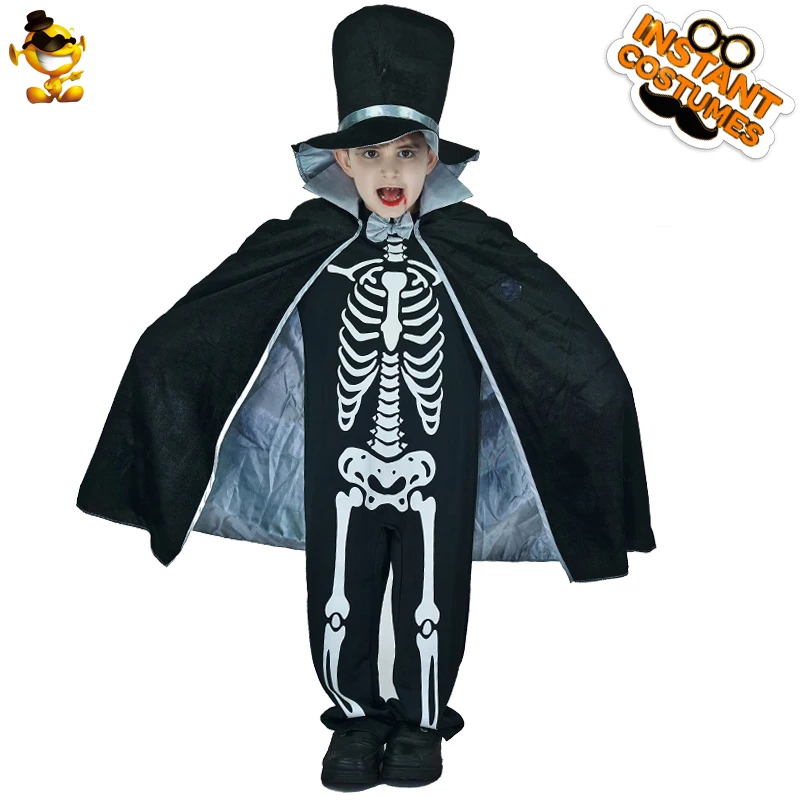 DSPLAY/костюм скелета герцога для мальчиков, Детский костюм ужаса, кровавый комбинезон со шляпой для Хэллоуина, карнавала Вечерние