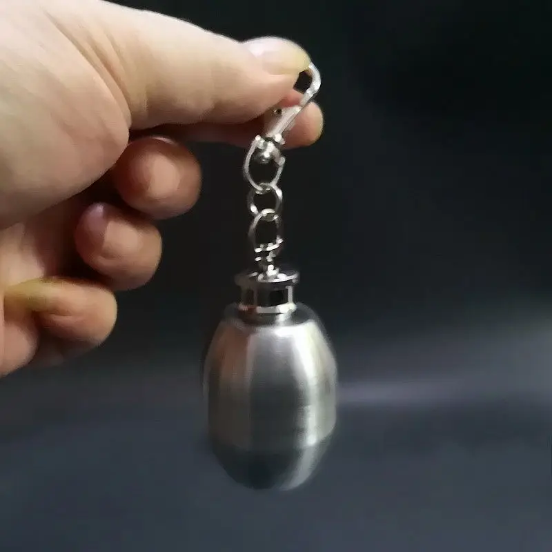 

Stainless Steel Waterproof Mini Flagon Pill Box Case Medicine Bottle Container