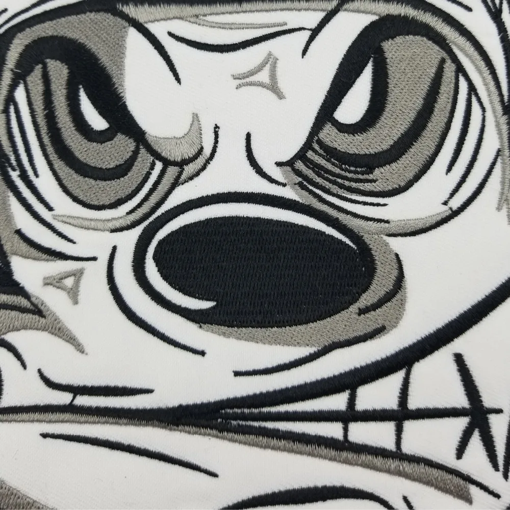 MICKY Biker Rider Vest Embroidered Iron On Back of Jacket Patch White twill fabric DIY Eco-Friendly Free Shipping(5)