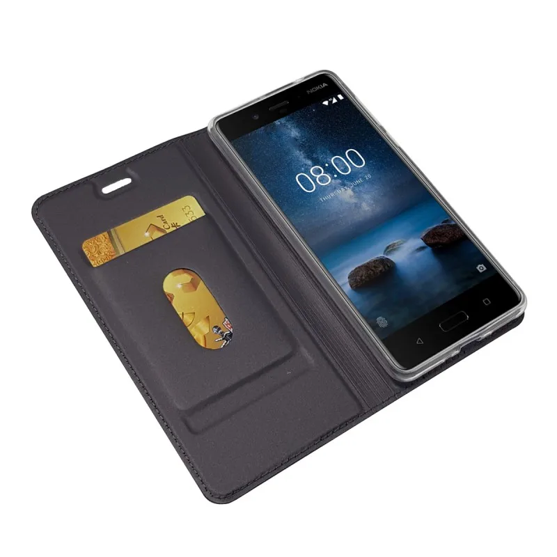 Чехол Кошелек из искусственной кожи для телефона Nokia 5 Магнитный Тонкий чехол