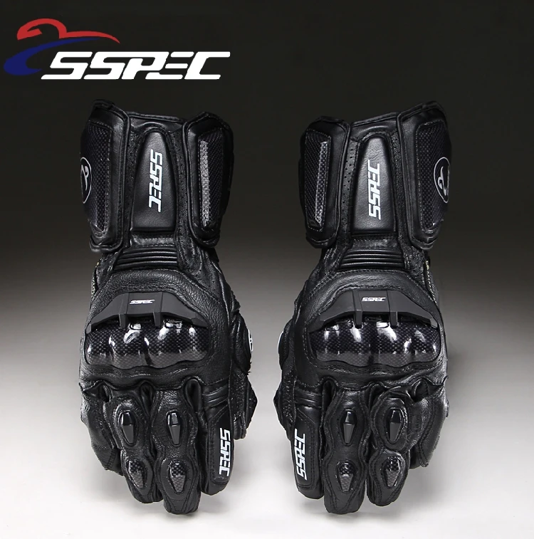 SSPEC Carbon Fiber Motorcycle Gloves GP PRO Leather Glove Men Cycling Racing Guantes Moto Motorbike Luvas