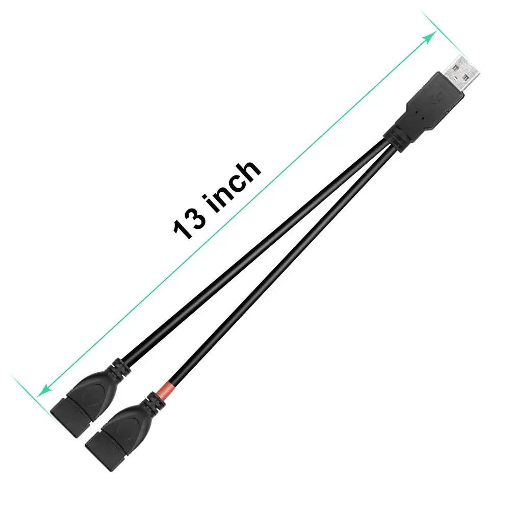 Onvian USB 2.0 A Male to Dual USB Female Data Hub USB Splitter Cable USB Charging Power Adapter Cable Extension for Laptop