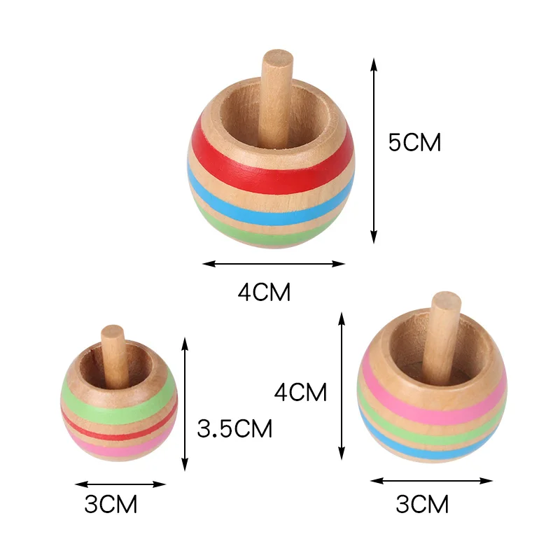 Candywood 3 шт. удивительные деревянные invertable поворотный гироскопа Классические игрушки Мини прядильный механизм для детей интересно настольные игры