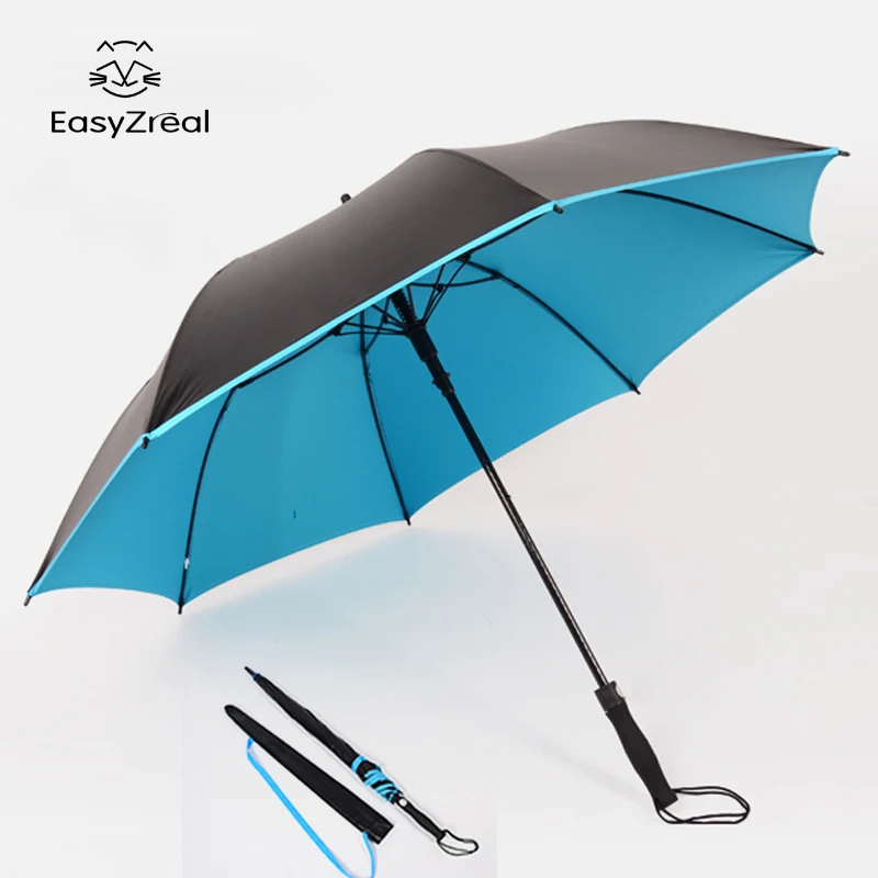 EasyZreal golf umbrella strong windproof Semi automatic long umbrella