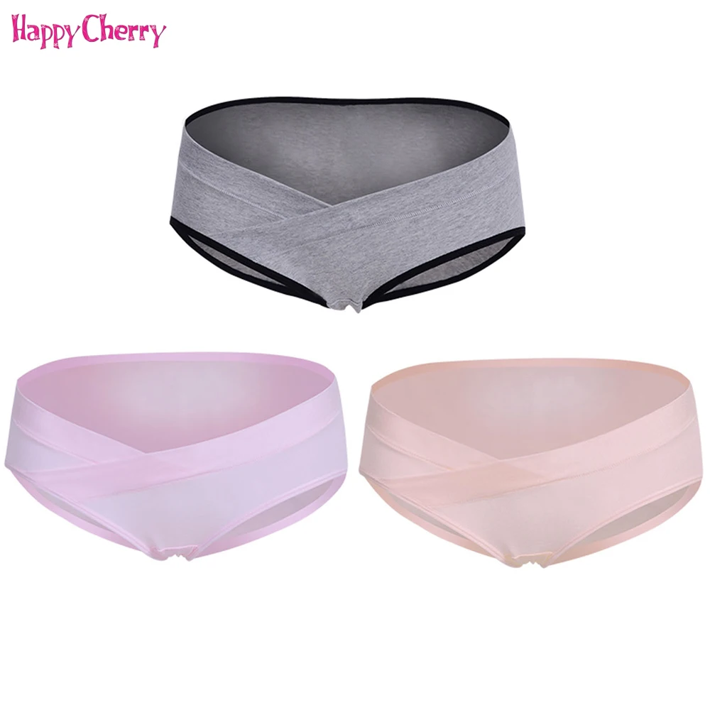 Tristin Maternity 3er Pack Schwangerschaftsunterwäsche - Hochwaage Baumwoll Slips