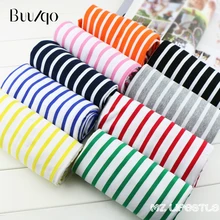 Buulqo эластичная полосатая хлопковая ткань лайкра хлопковый трикотажный жакет Ткань DIY Шитье футболки ткань для платья на полметра