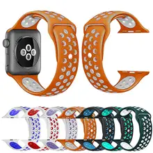 Спортивный выпуск оранжевый ремешок для apple watch band мягкий силиконовый 42 мм спортивный браслет для apple watch 3 iWatch band 38 мм