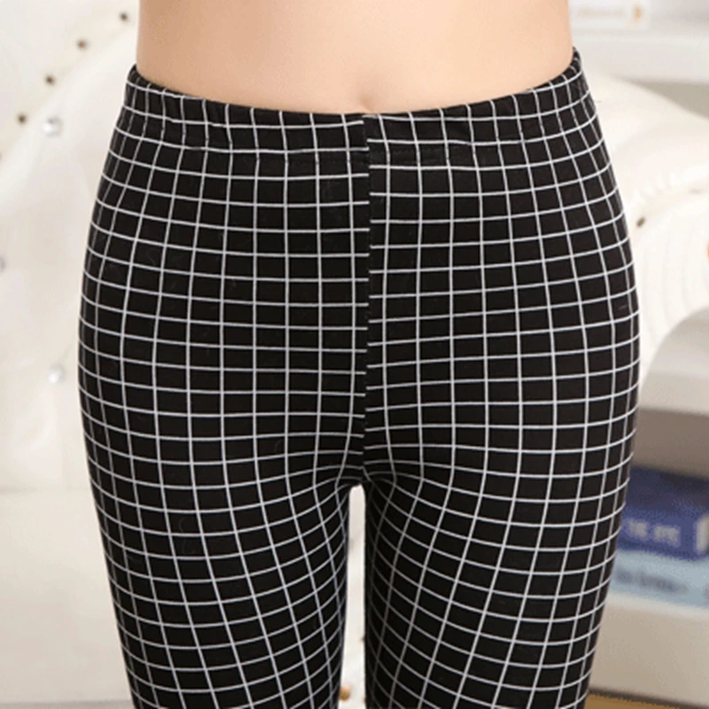 

lady designed new plaid leggings casual pant cotton blended slim pants spring summer capris female fashion polainas