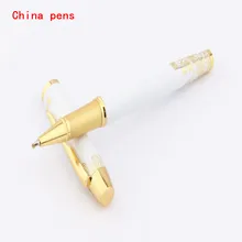 Роскошная золотая большая стена 8007 белая деловая офисная Средняя Ручка-роллер