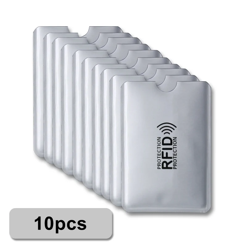 Анти Rfid держатель для карт NFC Блокировка ридер замок Id банк держатель для карт Защита металлический чехол для кредитных карт Алюминий - Цвет: 10pcs