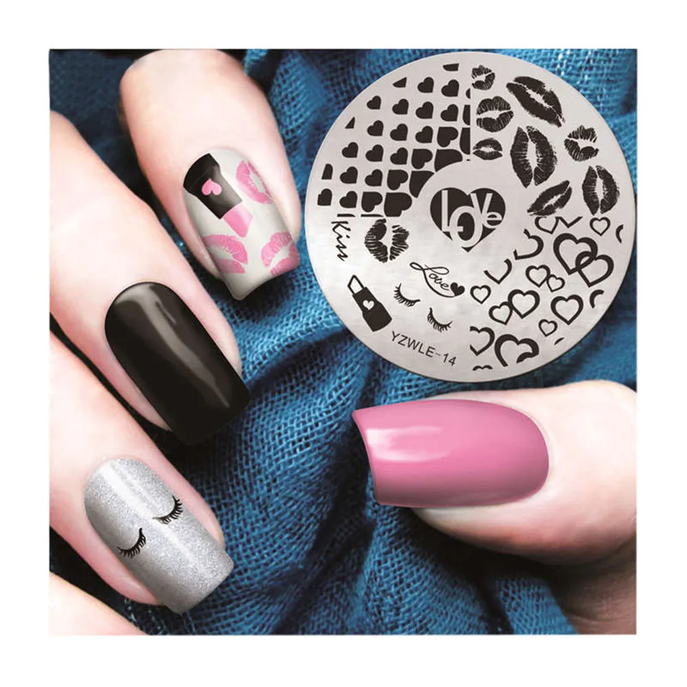 

hot Nail Art false nail Printing Plate Image Stamping Plates Manicure Template Tooltips for design DIY press on nails 2018 new