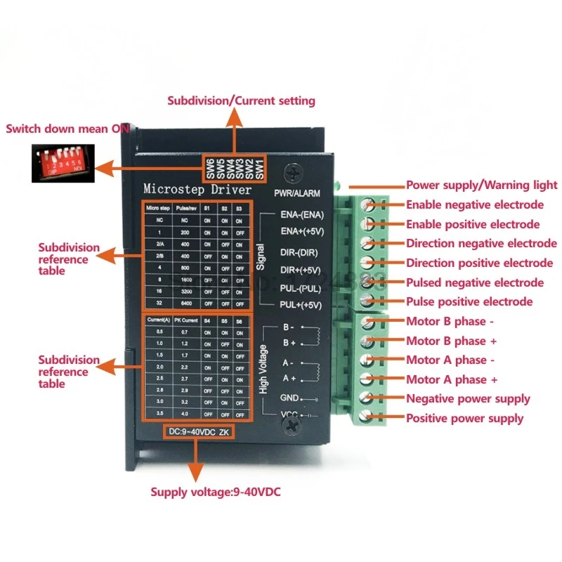 TB6600 Драйвер шагового двигателя контроллер 4A 9~ 42В ttl 16 А-ч со ЧПУ 1 Ось Новая обновленная версия 42/57/86 шаговый двигатель