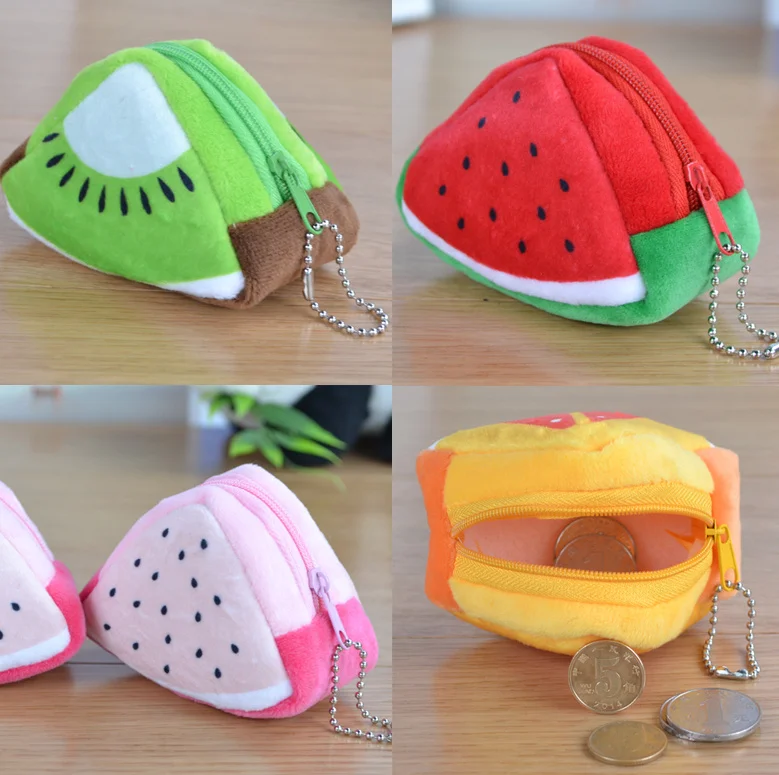 

NEW Shape 4 Fruits BAG - 10CM Plush Cotton Coin BAG Purse ; Kid's Pocket Coin Pouch ; Gift Coin BAG Pouch Wallet