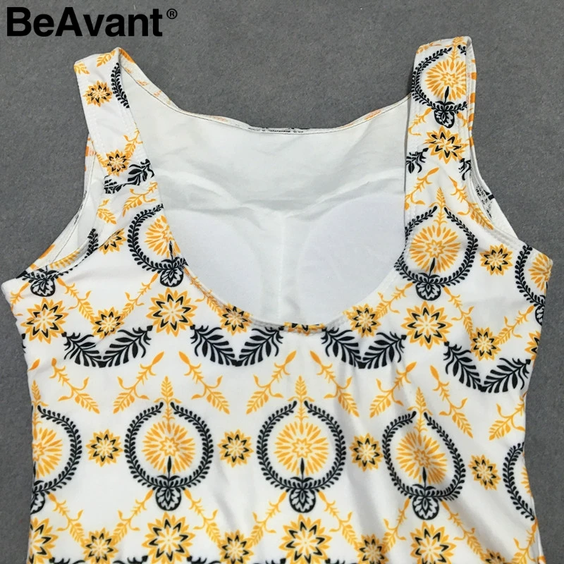Женские Купальники с винтажным принтом BeAvant цельный облегающий сексуальный