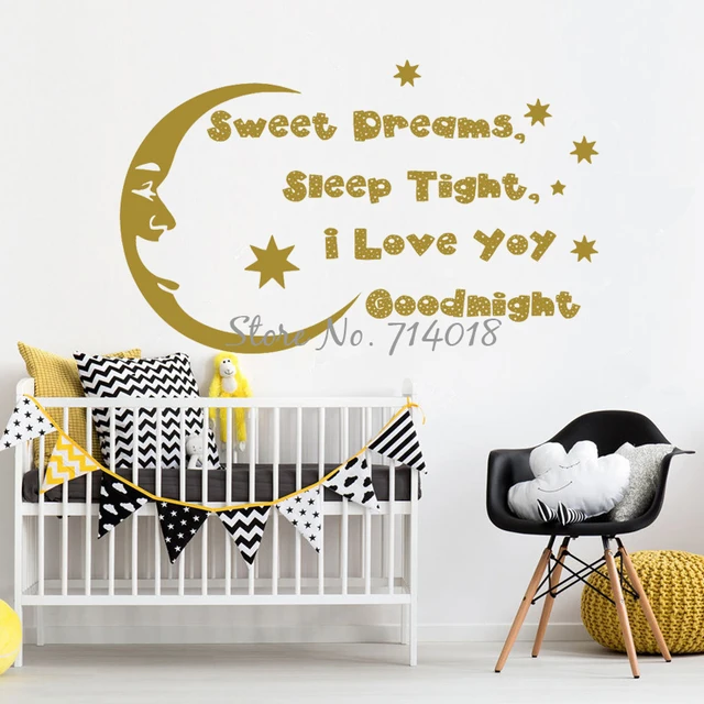 Sweet Dreams Sleep Tight Wandtattoo Mond Sterne Vinyl Wand aufkleber ... Sweet Dreams Sleep Tight Wandtattoo Mond Sterne Vinyl Wand aufkleber ...