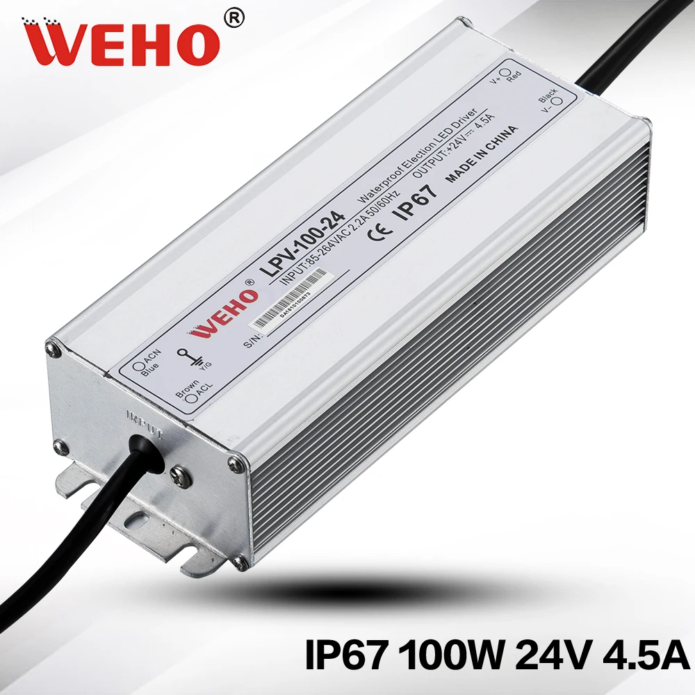 

(LPV-100-24) IP67 100w waterproof power supply 24VDC output 85-264vAC input