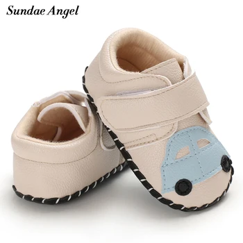 

Sundae Angel Baby Girl First Walker Shoes Boys Pu Anti-slip Soft Sole Cartoon Patchwork Infant Baby Shoes Newborn Prewalker