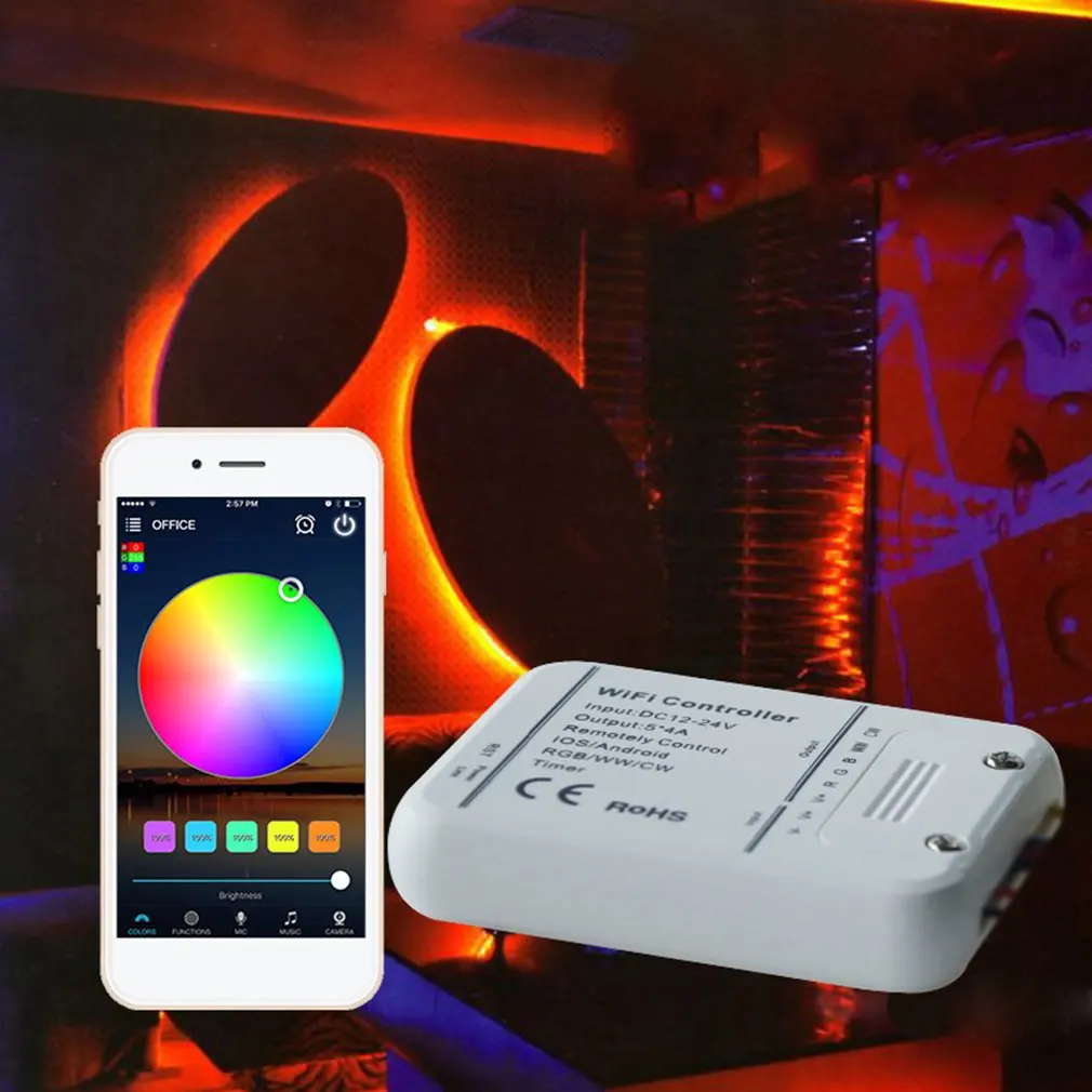 

DC12-24V LED Wireless WIFI RGB Controller Remote Wireless Control RGB LED Strip Light for IOS Android Smartphones High Quality