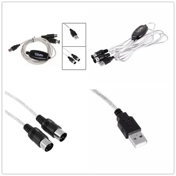 

1Pcs USB IN-OUT Interface Cable MIDI Converter PC Music Keyboard Adapter Cord 1.5m