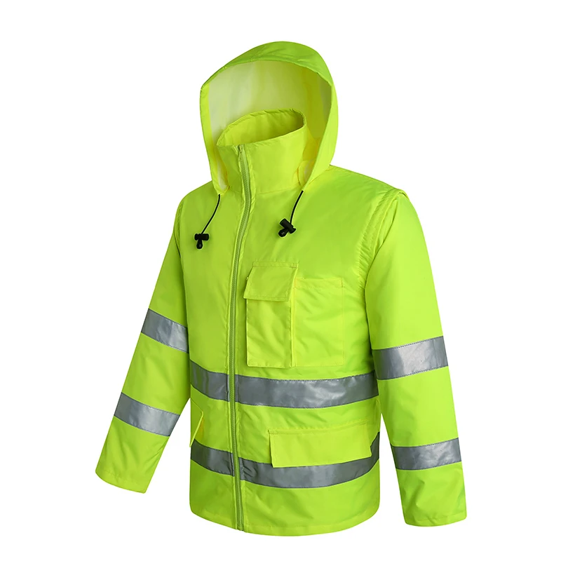 

Reflective Jacket Safety Gear Night Reflective Coat Fluorescent Size S-L Customize Logo Printing Wholesales V120071