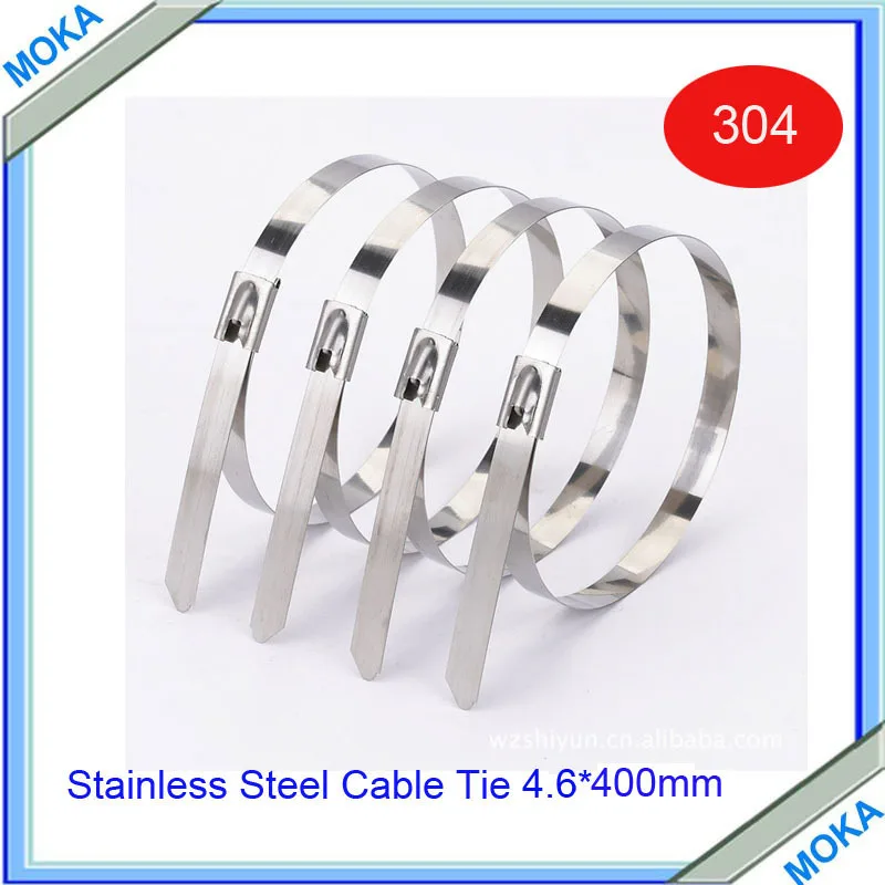 

Free Shipping High Quality 100pcs 4.6mmx400mm 304 Stainless Steel Material Cable Ties 0.25mm Thickness Cable Tie