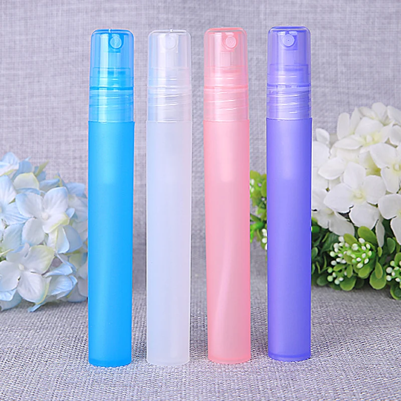 

10pcs 10ml Portable Empty Plastic Frosted Pump Spray Perfume Pen Bottles Atomizer Travel Sample Vials Mist Sprayer Containers