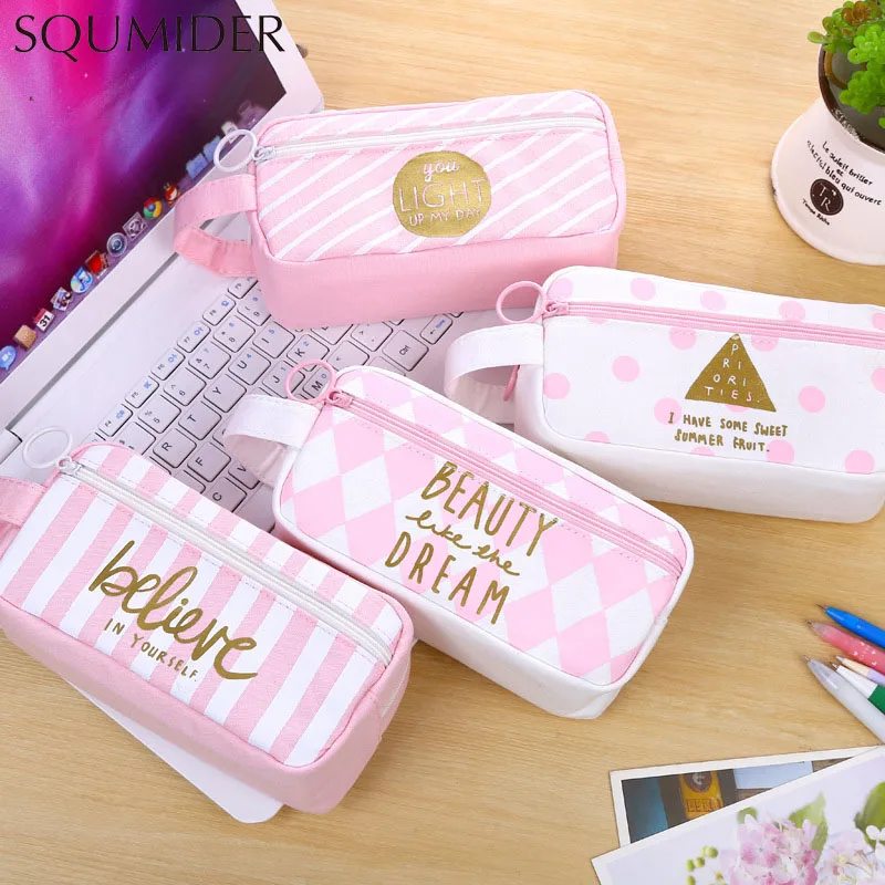 

Creative Pencil Case Simple Design Style Zipper Pencil Bags Pen Holders School Supplies Stationery Pencil Box for Boys or Girls