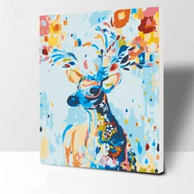 Без рамы олень животные DIY живопись по номерам Акриловая картина стены Искусство Холст Живопись Домашний Декор уникальный подарок 40x50 см работа