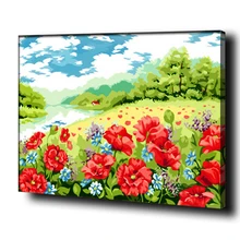 MOLEK DIY картина маслом по номерам комплект цветы сад куадро классический Акрил Живопись на холсте Современный домашний декор стены искусства