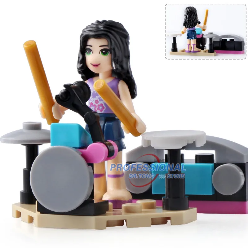 DR. TONG 80 шт./партия, концертный набор для девочек, модели строительных блоков, кирпичи, Мини-куклы, развивающие игрушки для детей, подарки