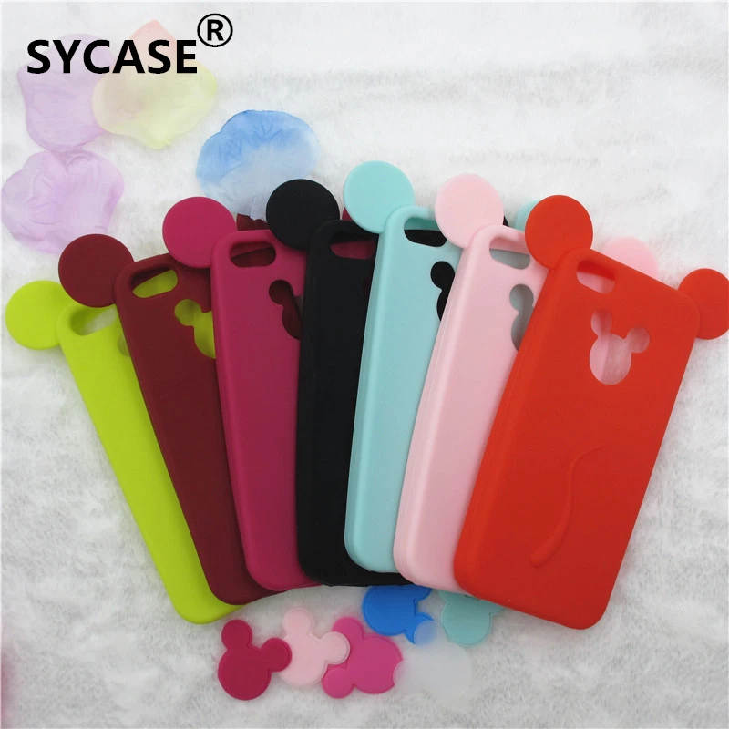 SYCASE Lovely Cartoon Mouse Ear Phone Back Case Cover for IPhone 6/6s/7/7plus Soft Silicon 8 6plus 6s 7 plus | Мобильные телефоны и