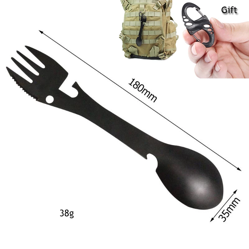Многофункциональная уличная Посуда Spork Кемпинг Пикник нержавеющая сталь ложка