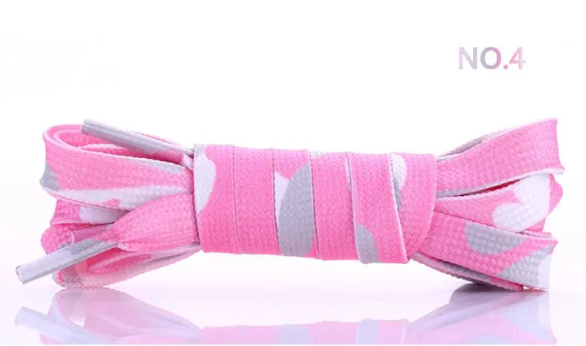 4 шт./2 пары шнурков ярких цветов для кроссовок, обувь на плоской подошве для отдыха, спортивные кружевные красивые шнурки, белые шнурки для обуви - Цвет: Pink Heart