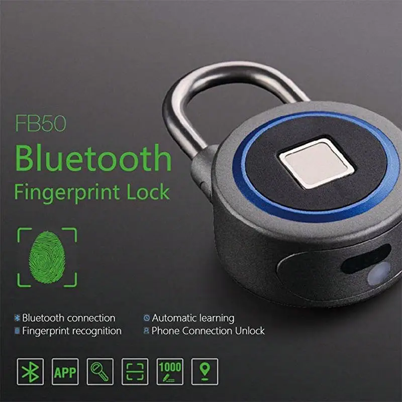 Newest Smart Keyless Fingerprint Lock APP Button Password Unlock Waterproof Anti-Theft Padlock Door Lock for Android iOS System