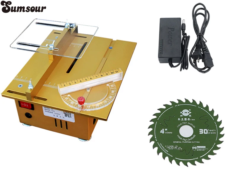 

Precision Mini Panel Table Saw Handmade Woodworking Bench Saw DIY Model Cutting Saw Machinery Machine 24V 7200RPM Metal Frame