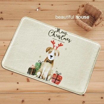 

Merry Christmas Carpet Home Decorative Front Door Mat Anti-Slip Floor Mat Carpet Entrance Doormat Rug Kitchen Bedroom Door Rugs