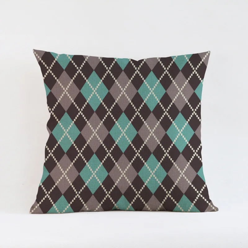 Темно кофейный коричневый бежевый классический ретро геометрический узор диван