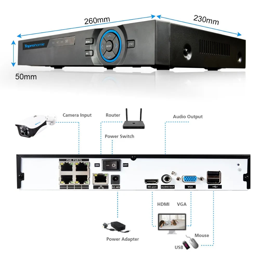 H.265 4CH 5MP POE NVR CCTV Системы 4 шт. 2MP 1080 P камеры безопасности наружного аудио записывать