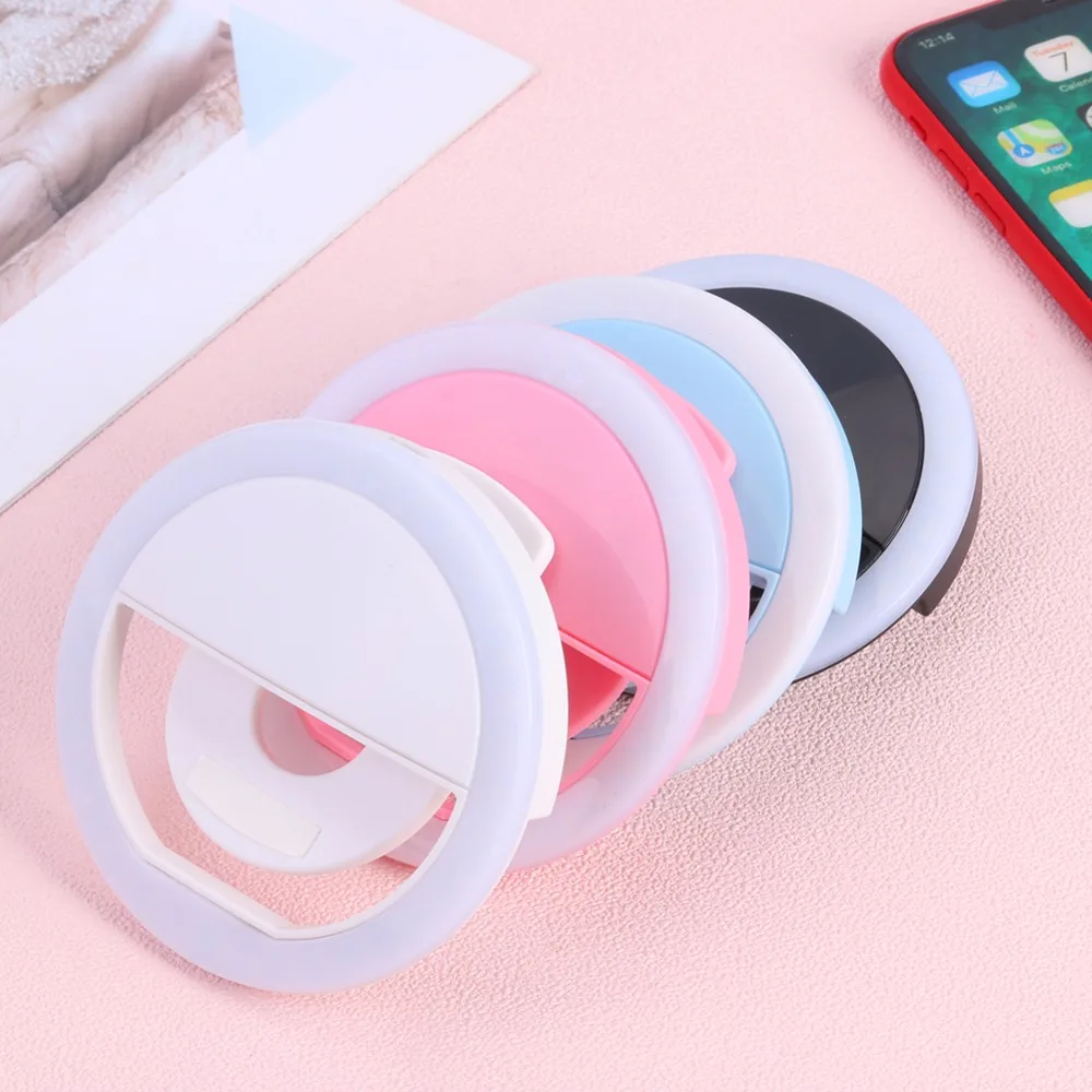 New USB Charge Selfie Portable Flash Led Camera Phone Photography Ring Light Enhancing Photography for iPhone Smartphone Light