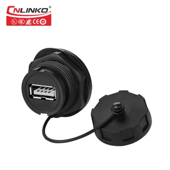 

CNLINKO USB2.0 panel mount socket IP67 waterproof USB socket YU USB Female panel mount socket data connector