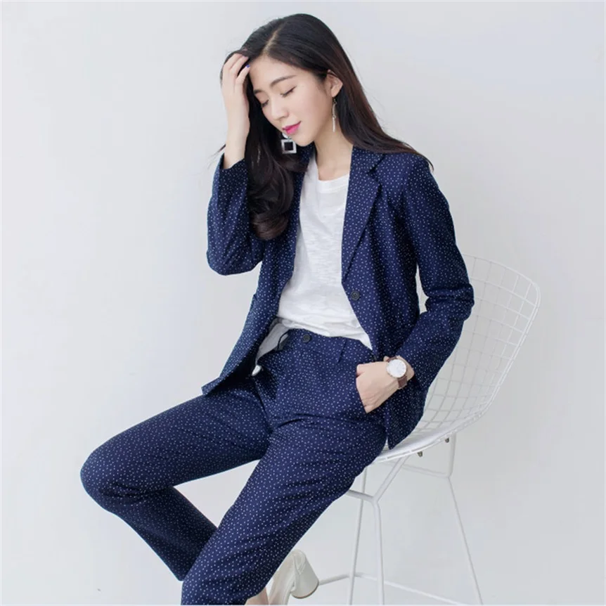 

2017 spring and autumn new fashion small suit jacket + Slim pants Two pieces / sets TB7192